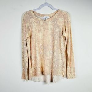 Michael Stars Blush Pink Snake Skin Print Long Sleeved Shirt Size XS
